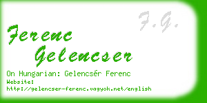 ferenc gelencser business card
