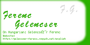 ferenc gelencser business card